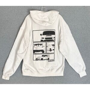 Champion Subaru WRX Graphic Hoodie Men XL White JDM Car Streetwear Sweatshirt